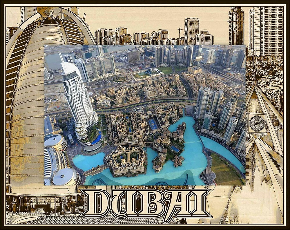 Dubai Laser Engraved Wood Picture Frame Landscape (4 x 6)