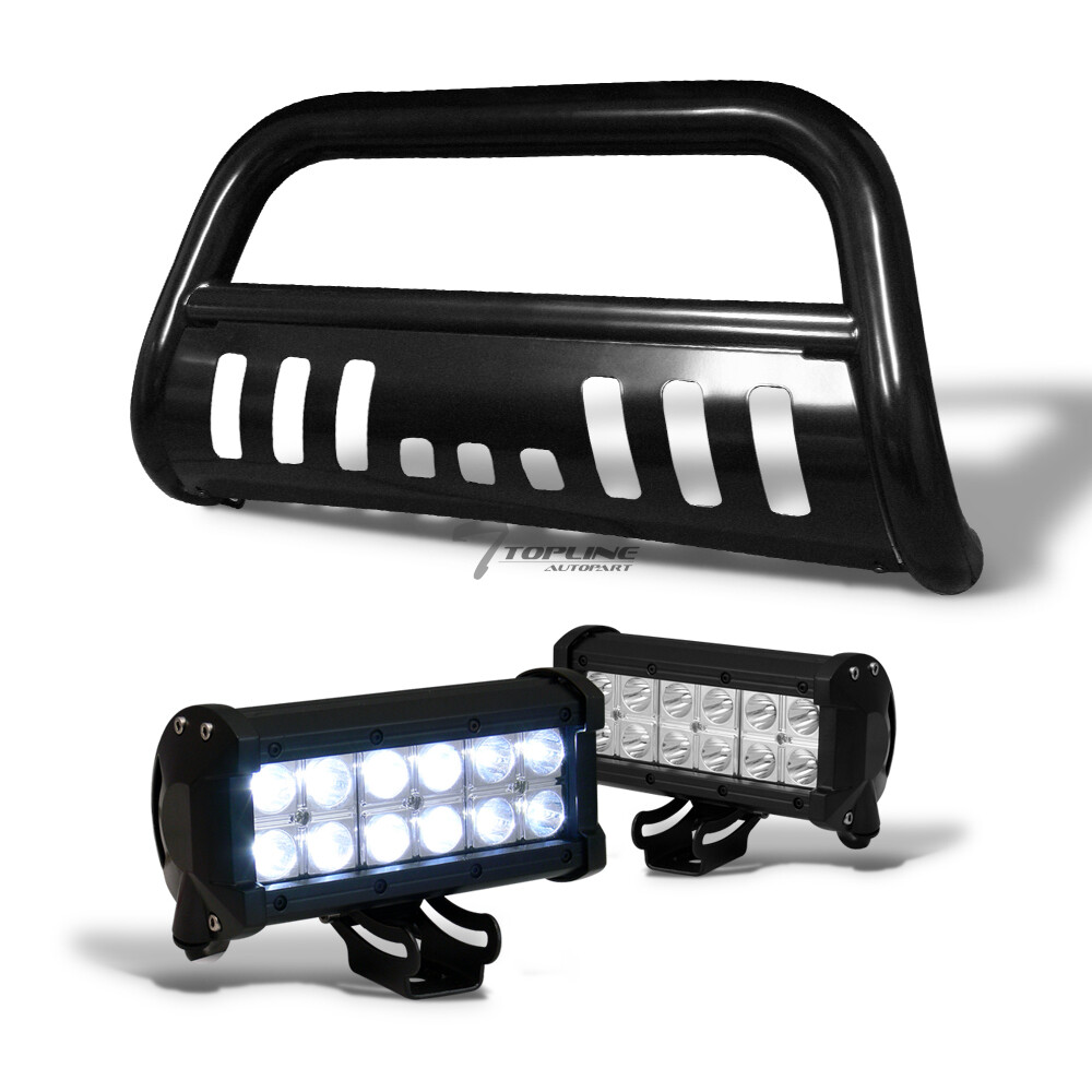 Topline For 1992-1999 Suburban/Tahoe/Yukon Blk Bull Guard With 36W CREE LED Bars