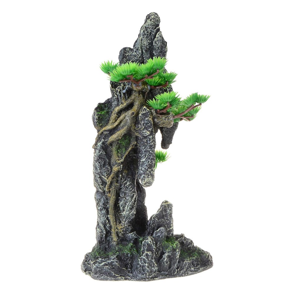 1Pcs Tall Mountain View Aquarium Ornament Large Fish Tank Decoration Resin θ