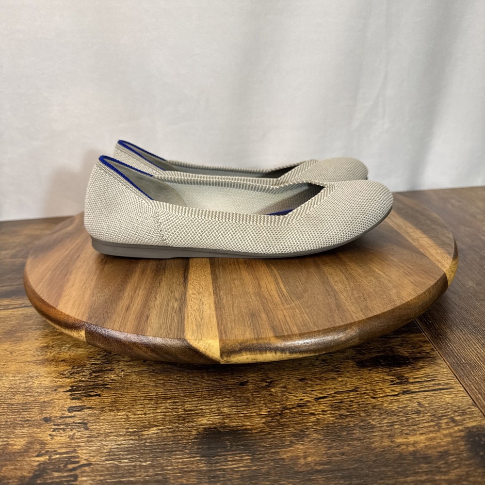 Rothy's Flats Women’s Sz 7 Gray Round Toe Slip On Shoes Casual Comfort Ballet