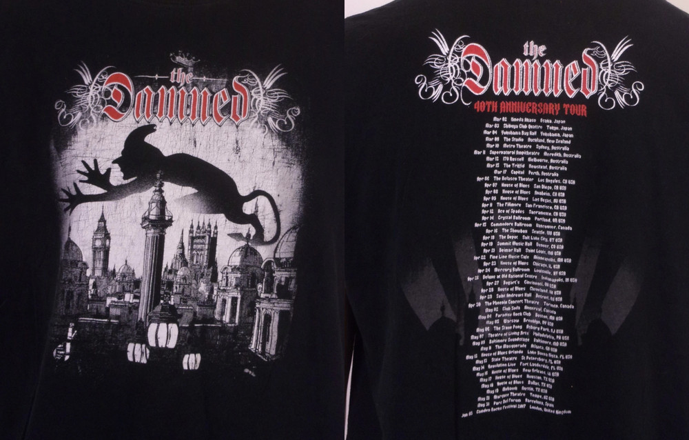 The Damned 40th Anniversary T-Shirt 2017 Tour Concert Punk Rock U055