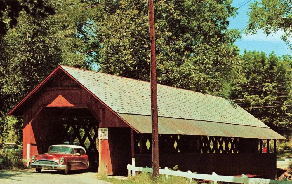 Old Covered Bridge in Brattleboro Vermont VT - Postcard