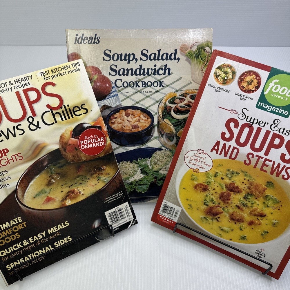 Soup Cookbooks Magazines Lot of 3 Super Easy Soups and Stews Soup Salad Sandwich