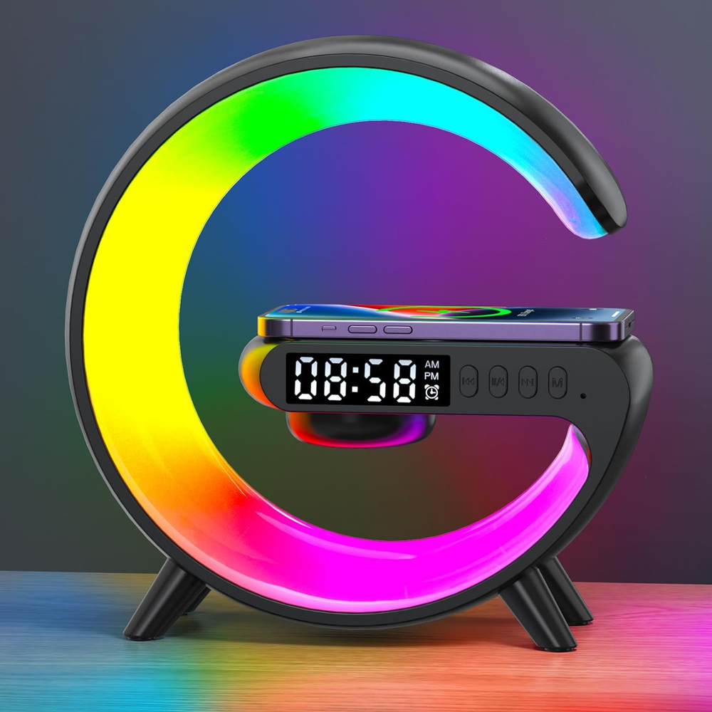 2024 New Wireless Speaker Charger, Atmosphere Bedside Light with Wireless Chargi