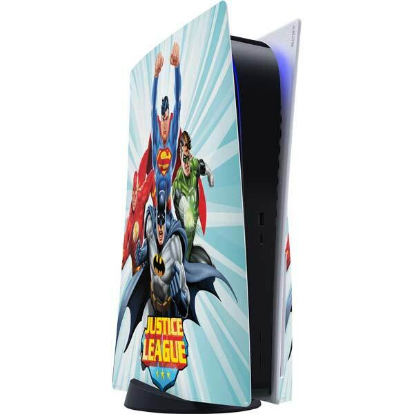 DC Comics Justice League PS5 Console Skin - Justice League Team Power Up Blue