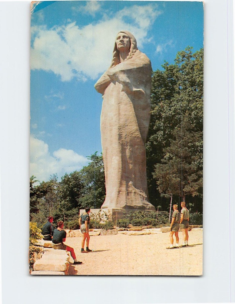 Postcard Black Hawk Statue Lowden State Park Illinois USA
