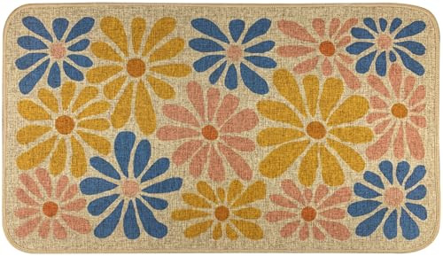 Spring Colour Floral Decorative Doormat, Seasonal Summer Low-Profile Switch