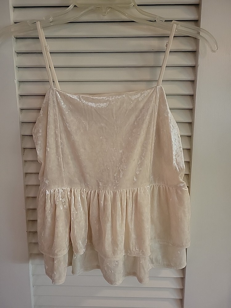 American Eagle Velveteen Cami, Ivory, Medium