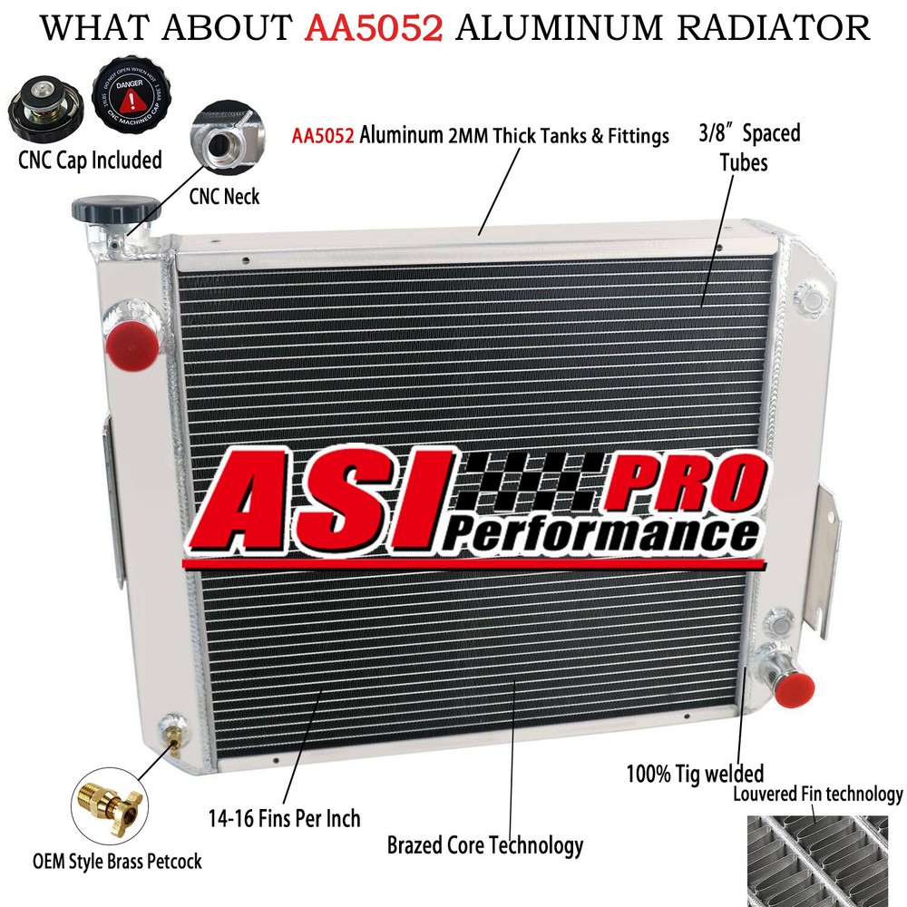 4 ROWS Aluminum Radiator Fits Hyster Yale Forklift Radiator H45-65XM Models