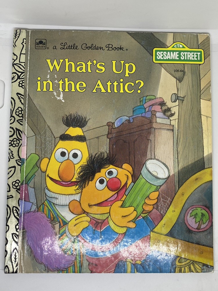 What's Up in the Attic? Little Golden Book 1987 Sesame Street Children's Story H