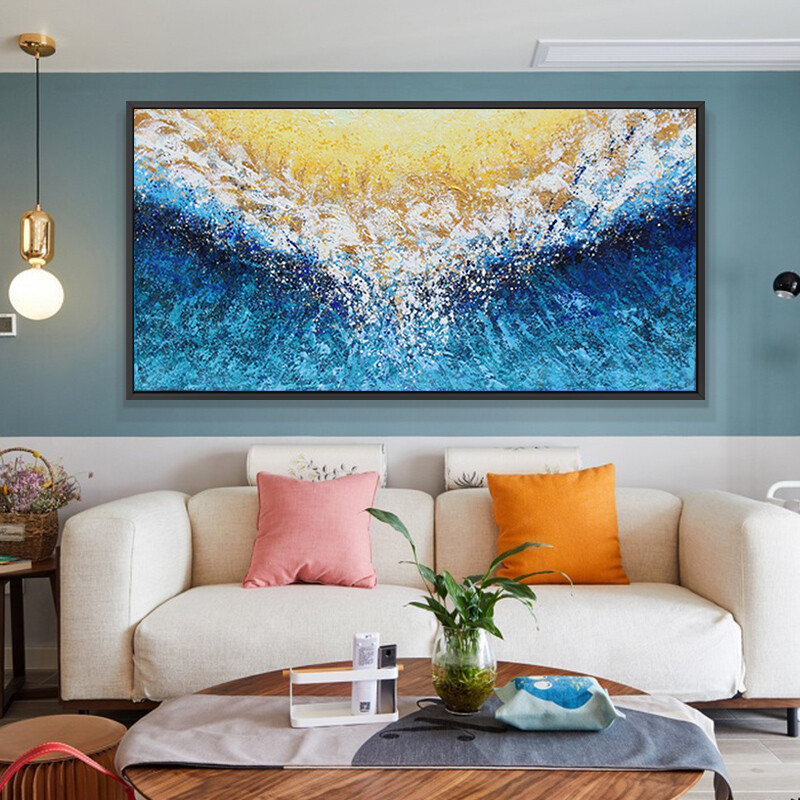 Original Hand-Painted Abstract Landscape Oil Painting Living Room Bedroom Hotel