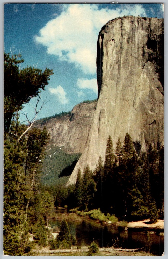 Vtg Postcard El Capitan Monolith Yosemite Valley, CA 1950s