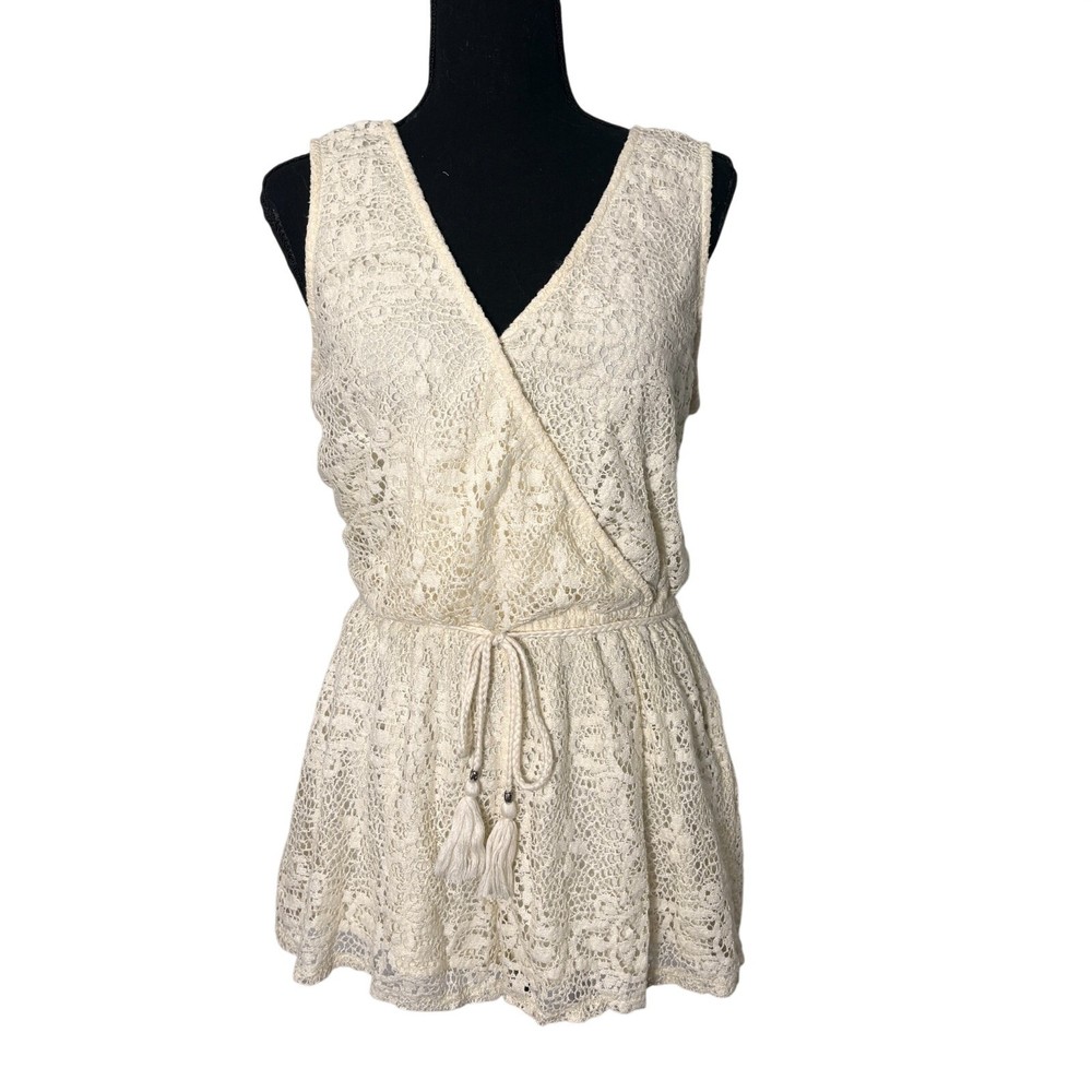 AE Lace Crochet Romper Size Small Boho Coquette Festival Coastal Cowgirl Rodeo