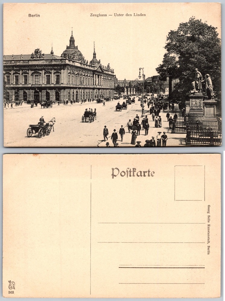 Berlin Zeughaus Unter Den Linden Street Scene Postcard