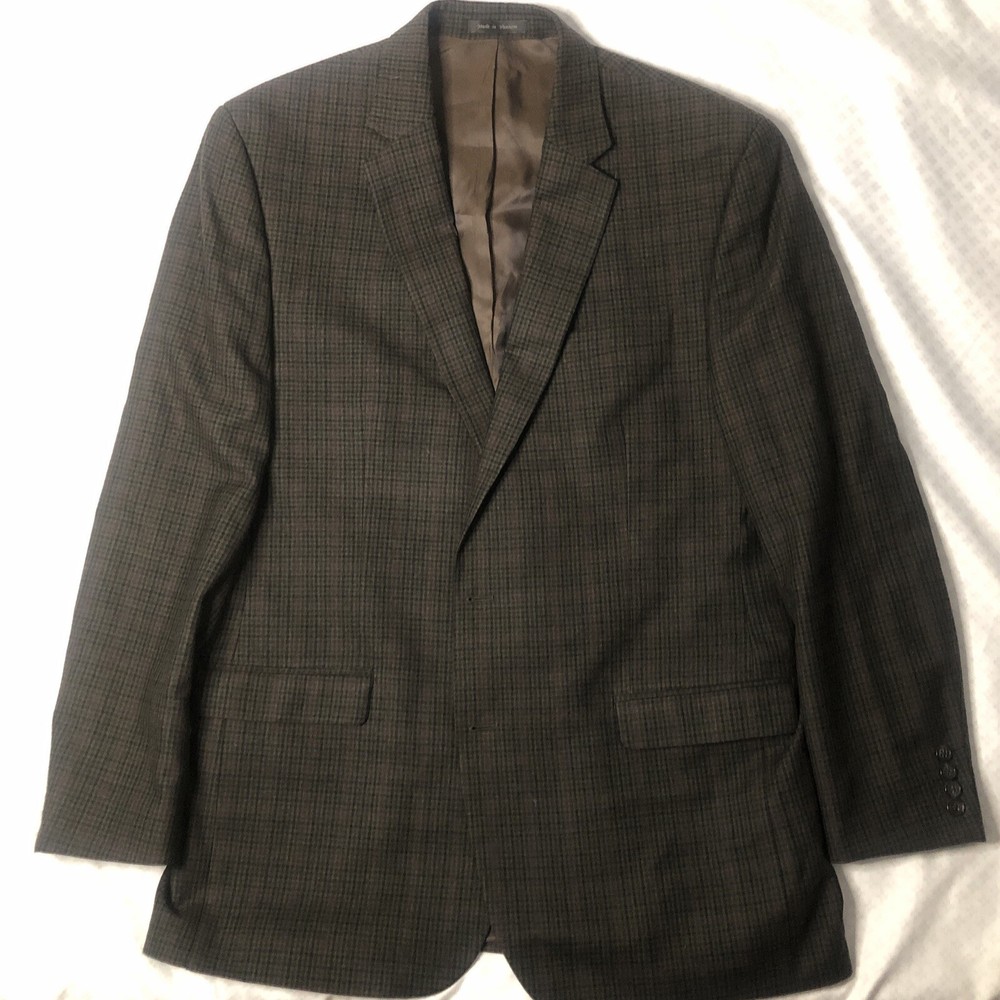 Vtg Lauren Ralph Lauren Suit Jacket 100% Wool Sz 46 XL Jacket Gray/Purple Blazer