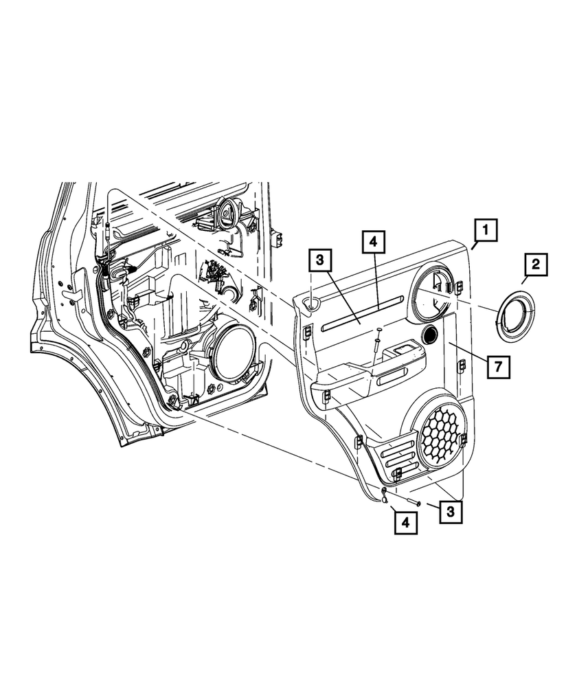 Genuine Mopar Rear Door Trim Panel Left 5KF53ZJ8AF