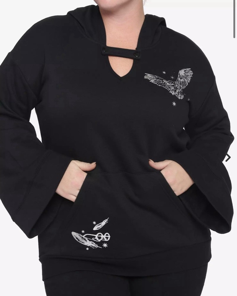 Wizarding World Of Harry Potter Black List Bell Sleeve Witches Hat Hoodie 1X