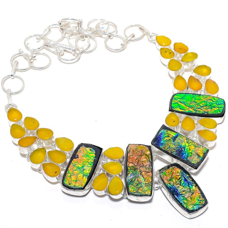 Triplet Fire Opal Gemstone Handmade 925 Sterling Silver Jewelry Necklace 18