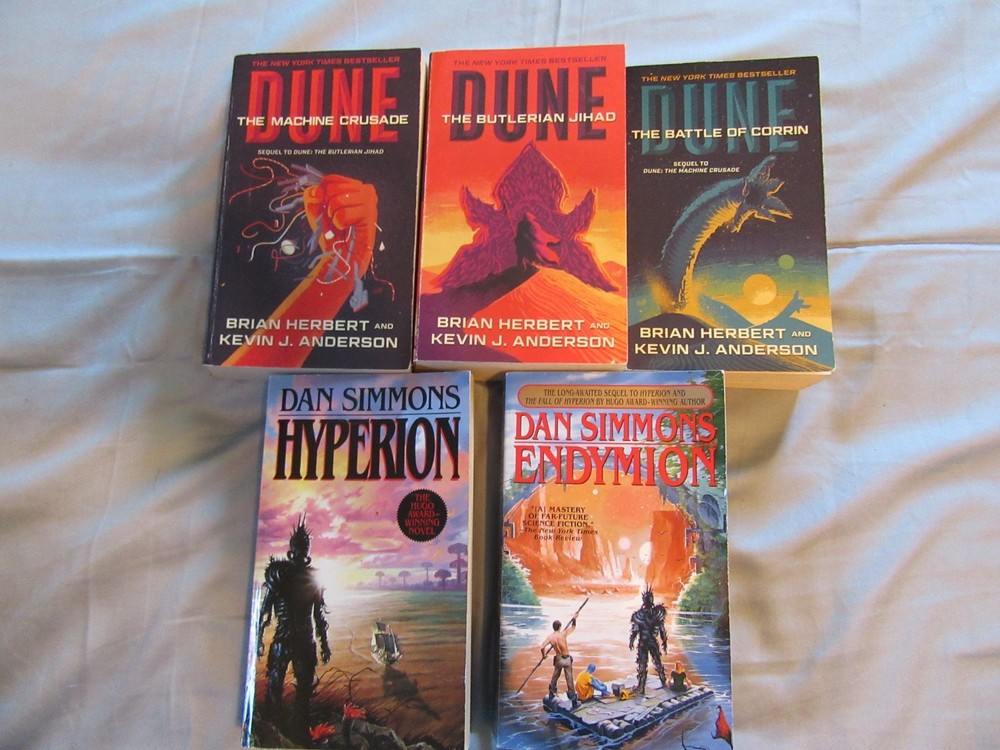 Dune The Butlerian Jihad Trilogy / Hyperion Endymion Sci Fi Books Lot