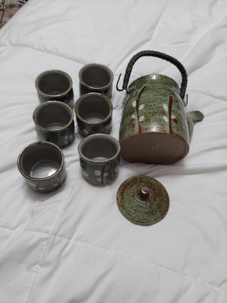 Japanese Vintage Stoneware Saki Tea Set