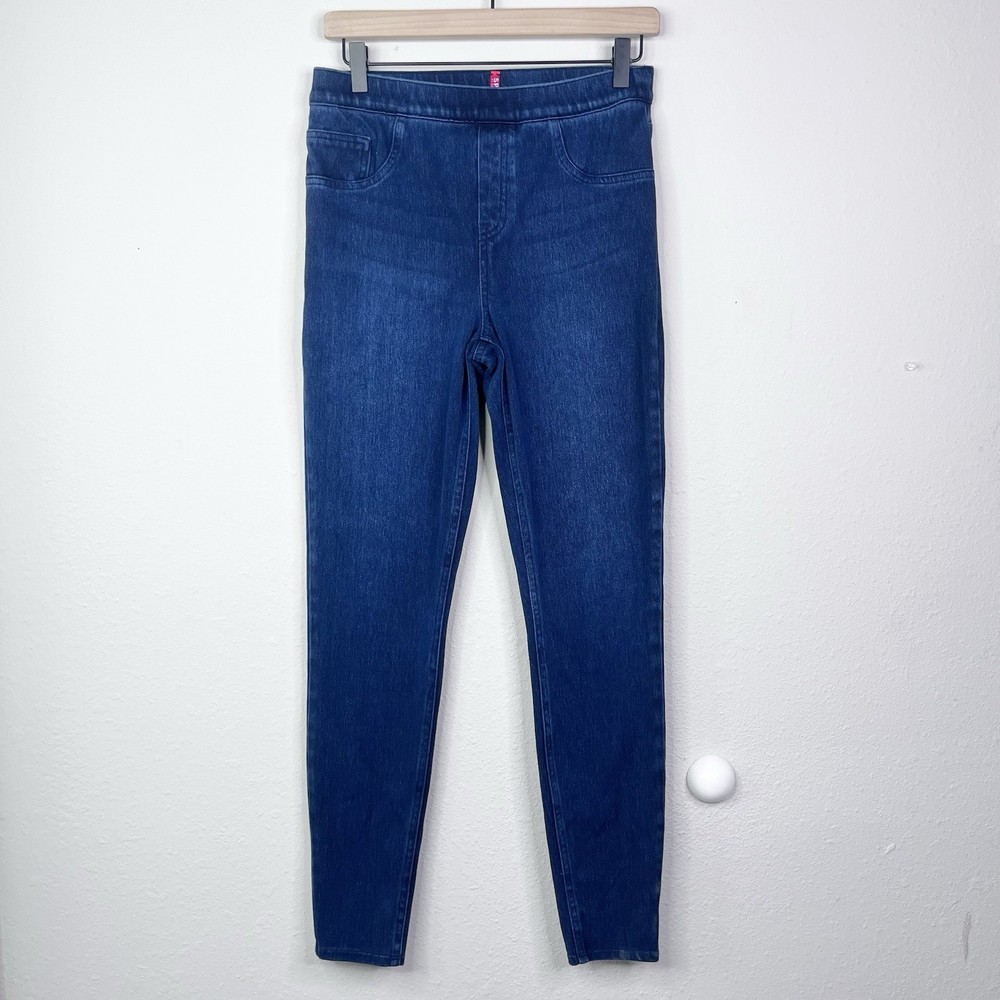 Spanx Women's Jean-ish Leggings Medium TALL 20018T Skinny Jeans Blue Slimming