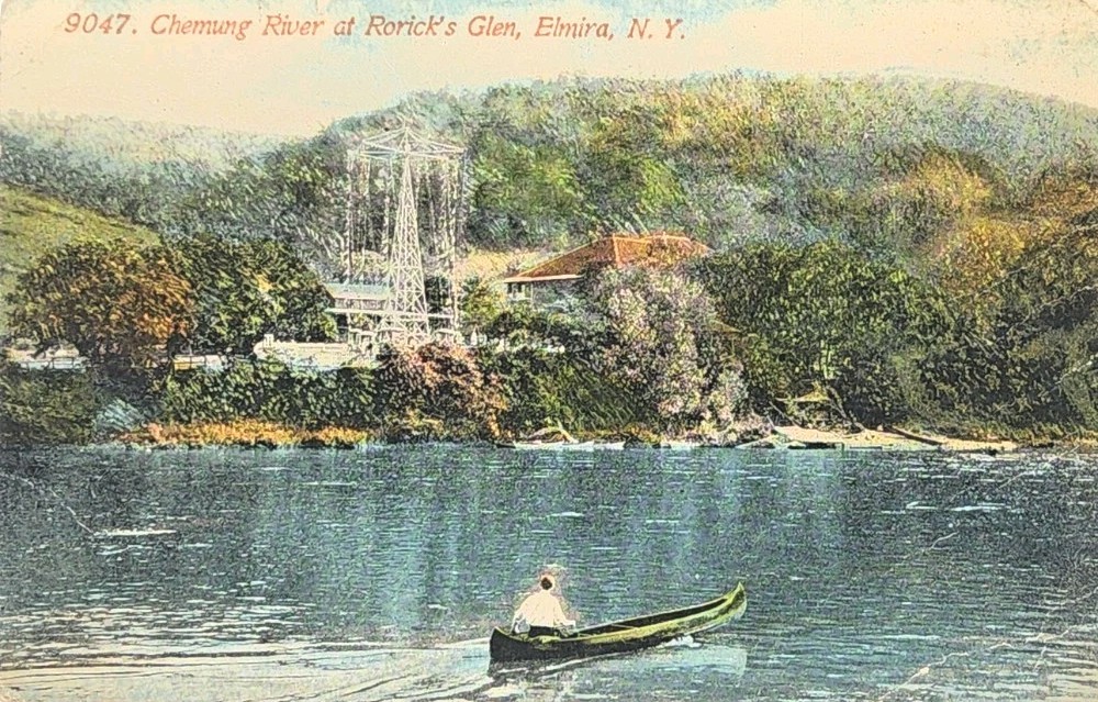 c1910 Postcard - Chemung River At Rorick's Glen - Elmira, New York ~ #-9211