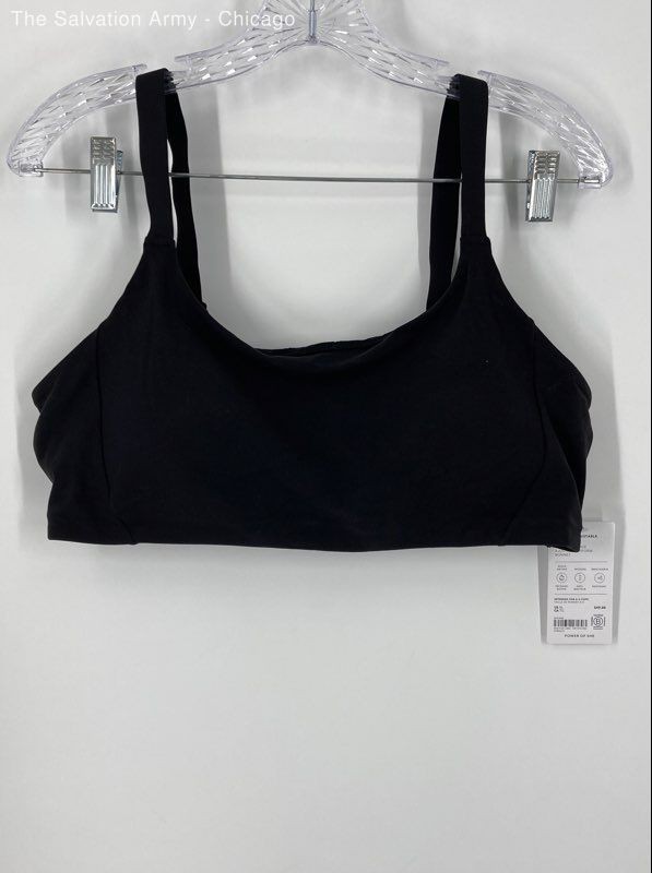Athleta Womens Black Adjustable Strap Breathable Pullover Sports Bra Size XL