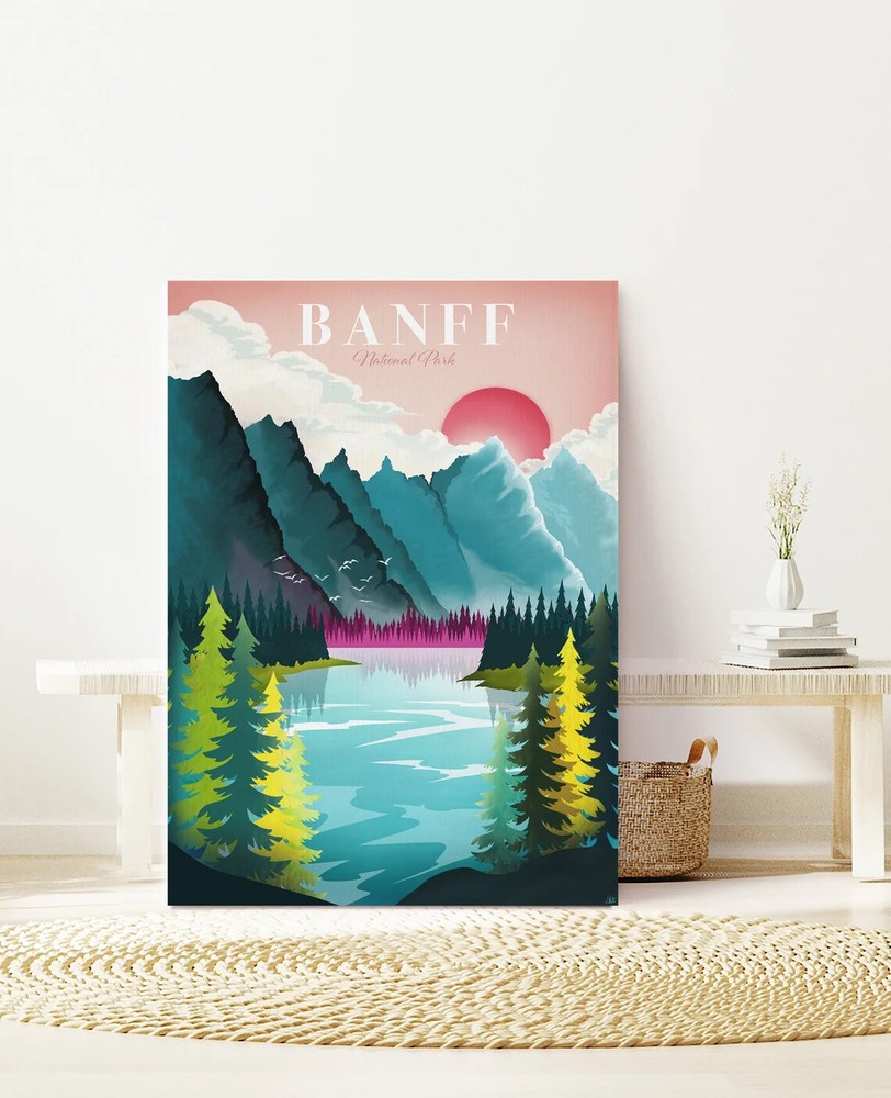 Banff Mountain Canada Wall Art Poster Premium Quality Choose your Size