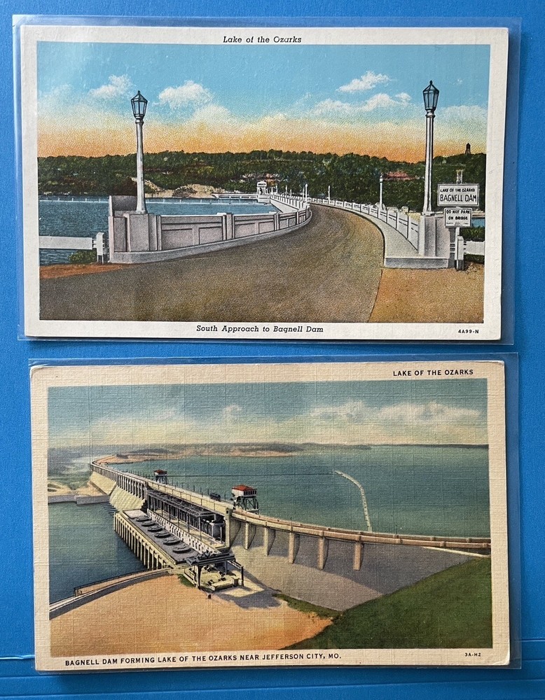 Lake Of The Ozarks South Approach To Bagnell Dam Unposted Postcard Lot Missouri