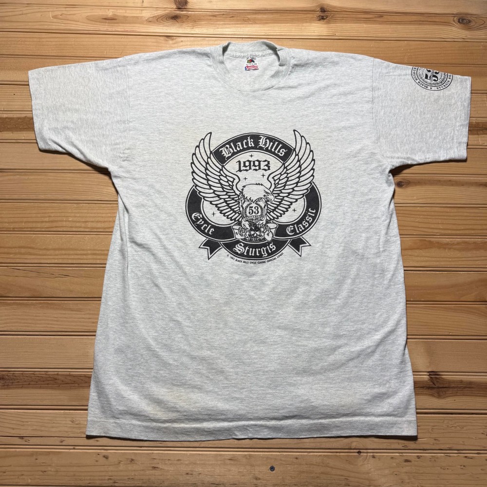 Vintage 1993 Black Hills Cycle Classic Sturgis 53rd Anniversary T-Shirt USA - XL