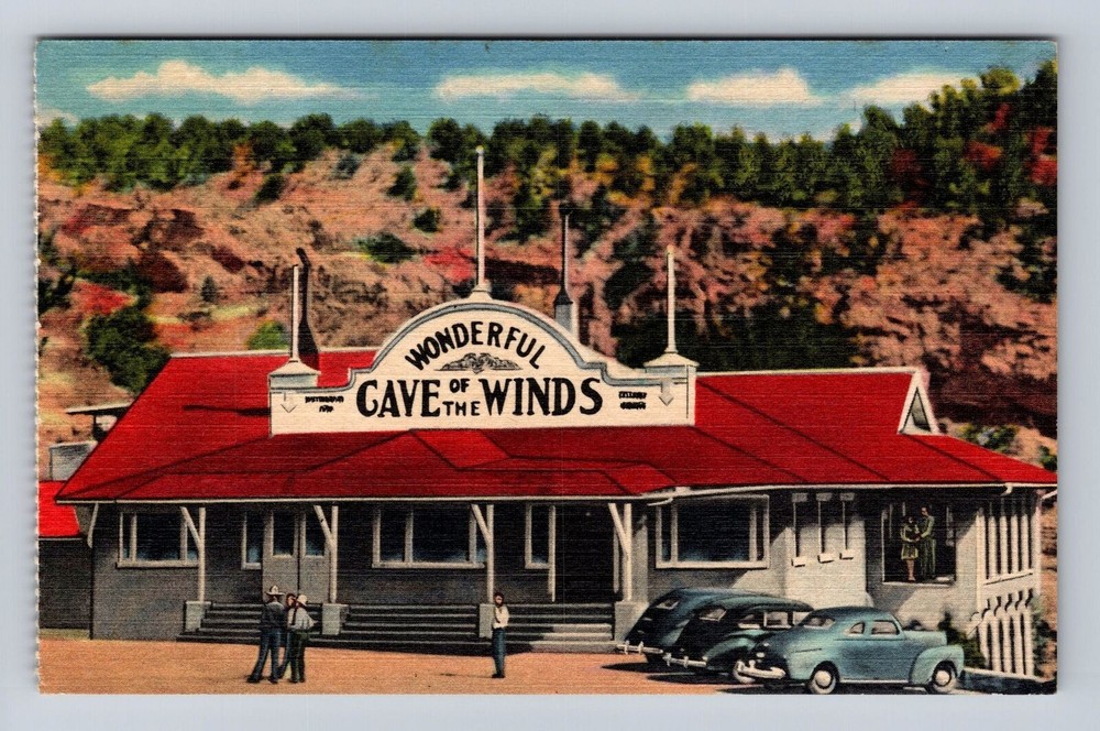 Manitou Springs CO-Colorado, Entrance to Cave of the Winds, Vintage Postcard
