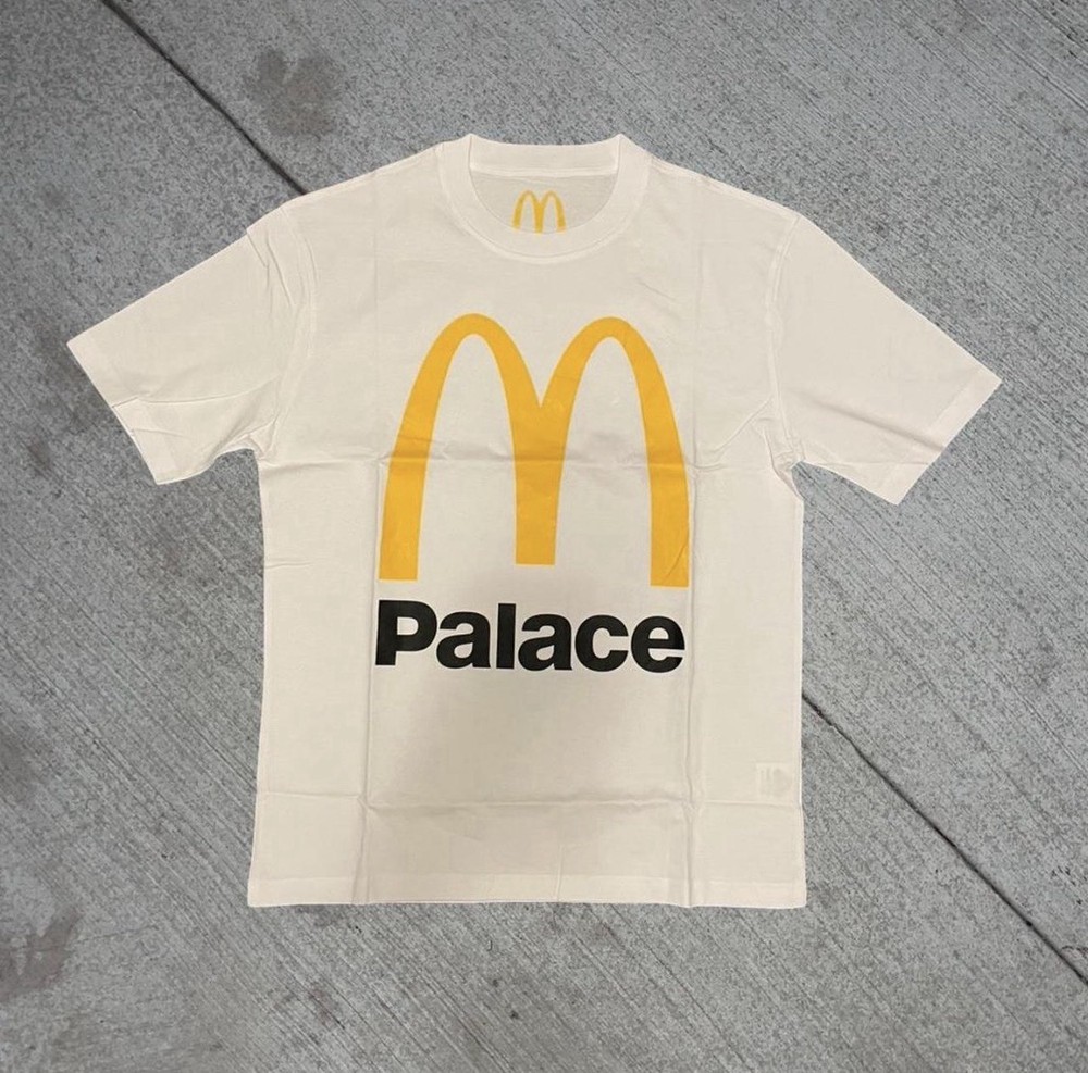 Palace McDonald's Logo Limited Edition Cotton T-Shirt White Graphic Print Size L
