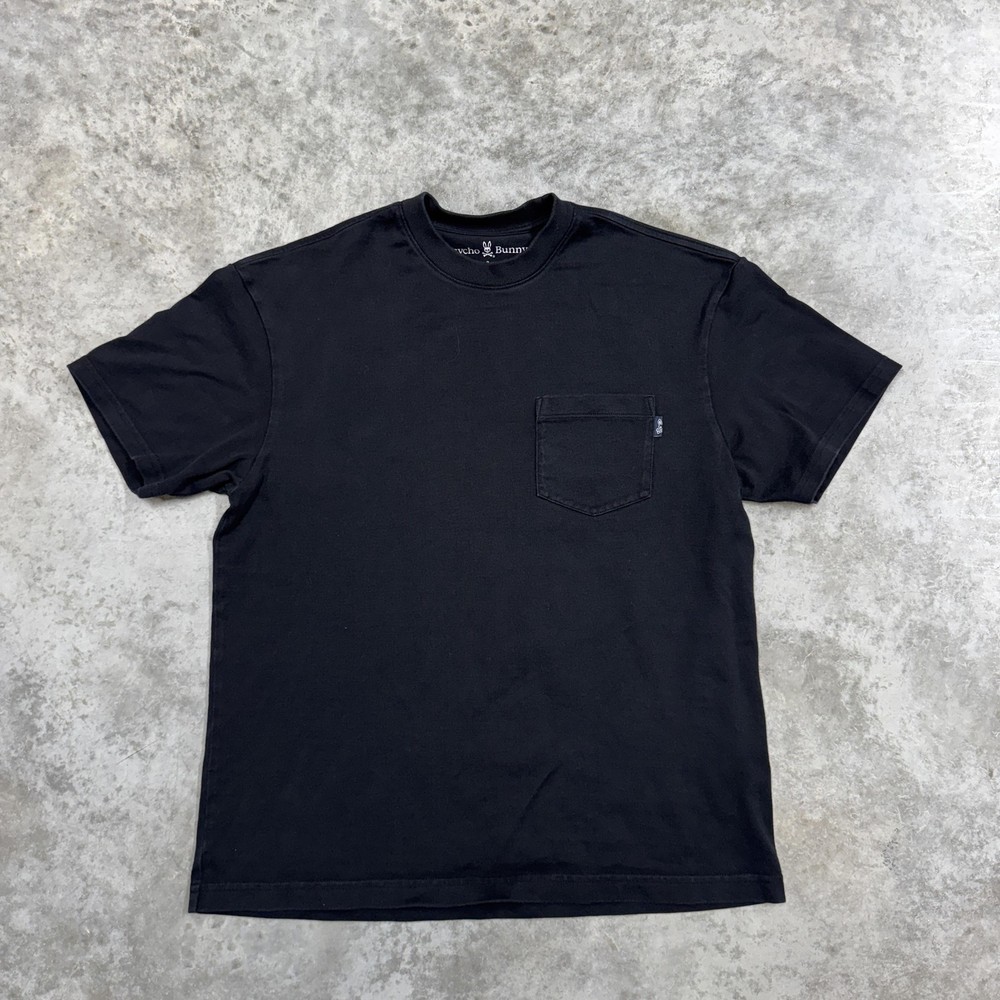 Psycho Bunny Shirt Mens Medium Black Pocket Tee 100% Cotton Embroidered Logo