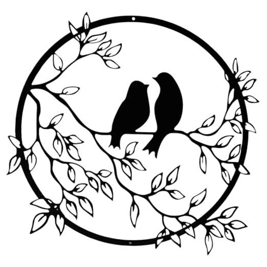 Bird Metal Wall Art Decor Bird Decor Love Couple for Living Room Bedroom