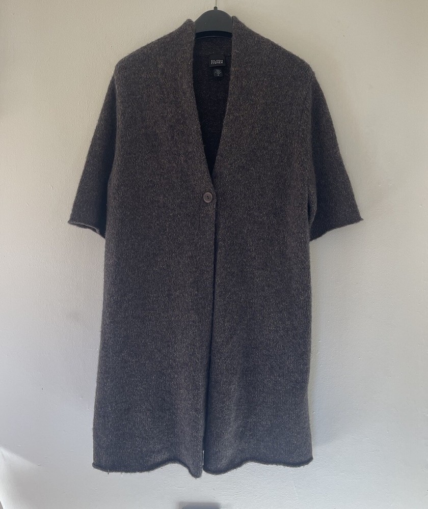Eileen Fisher Merino Wool Blend  Cardigan Sweater Tunic Size Medium