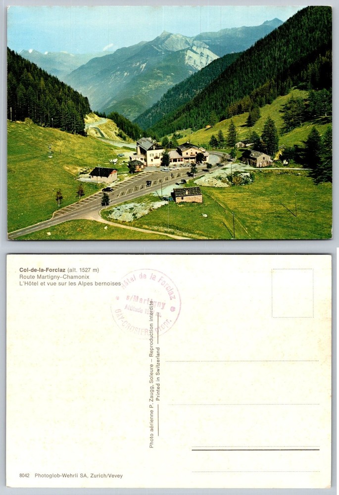 Col de la Forclaz Switzerland Martigny Chamonix Bernese Alps Vintage Postcard
