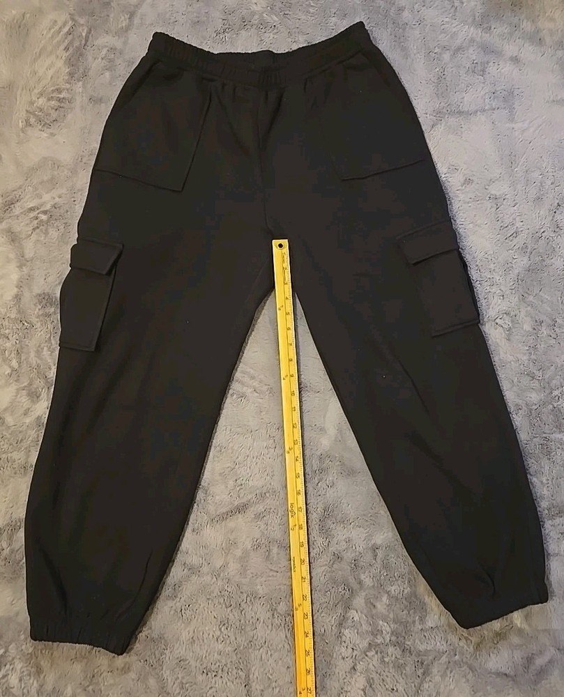 Fashion Nova Women Cargo Jogger Pants XL Black Cotton  Waist Casual Loose Fit