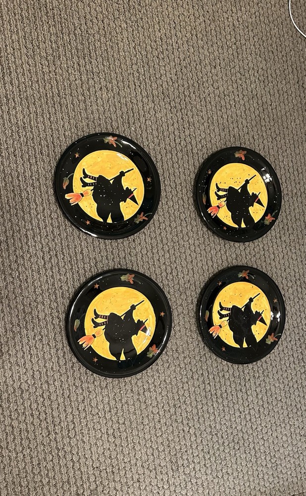Ceramic Set of 4 Halloween Plates