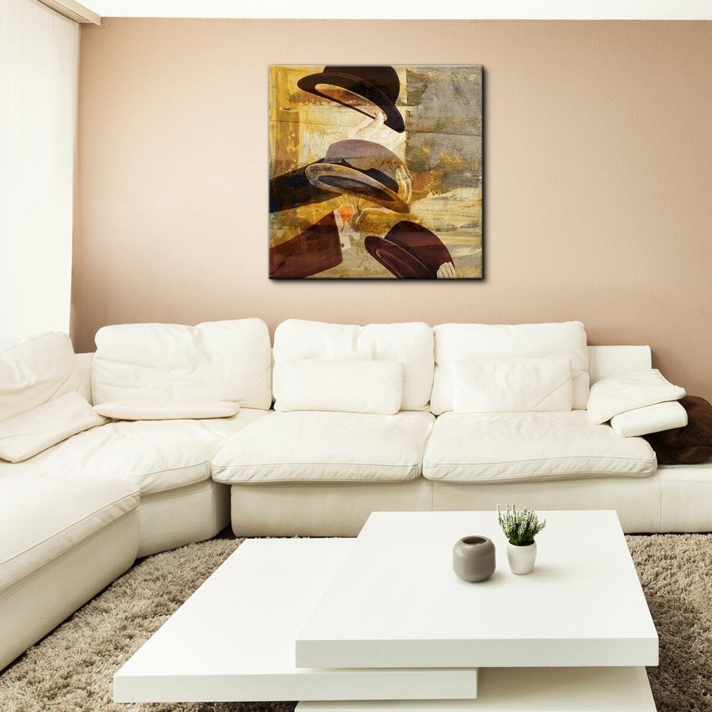 Ready2HangArt 'My Hats off to You' Canvas Wall Art Brown 30