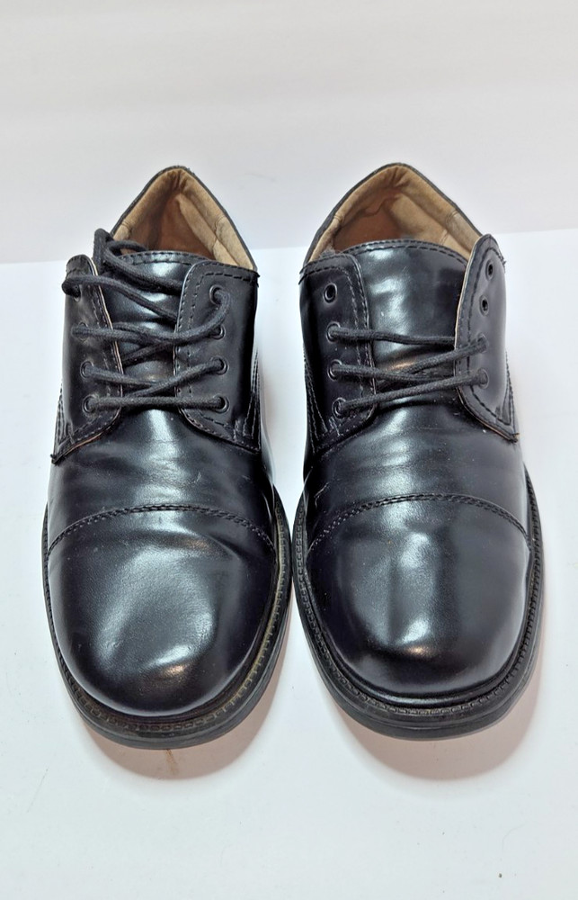 Merona Men’s Black Oxford Dress Shoes Size 11 Faux Leather Cap Toe Lace-Up