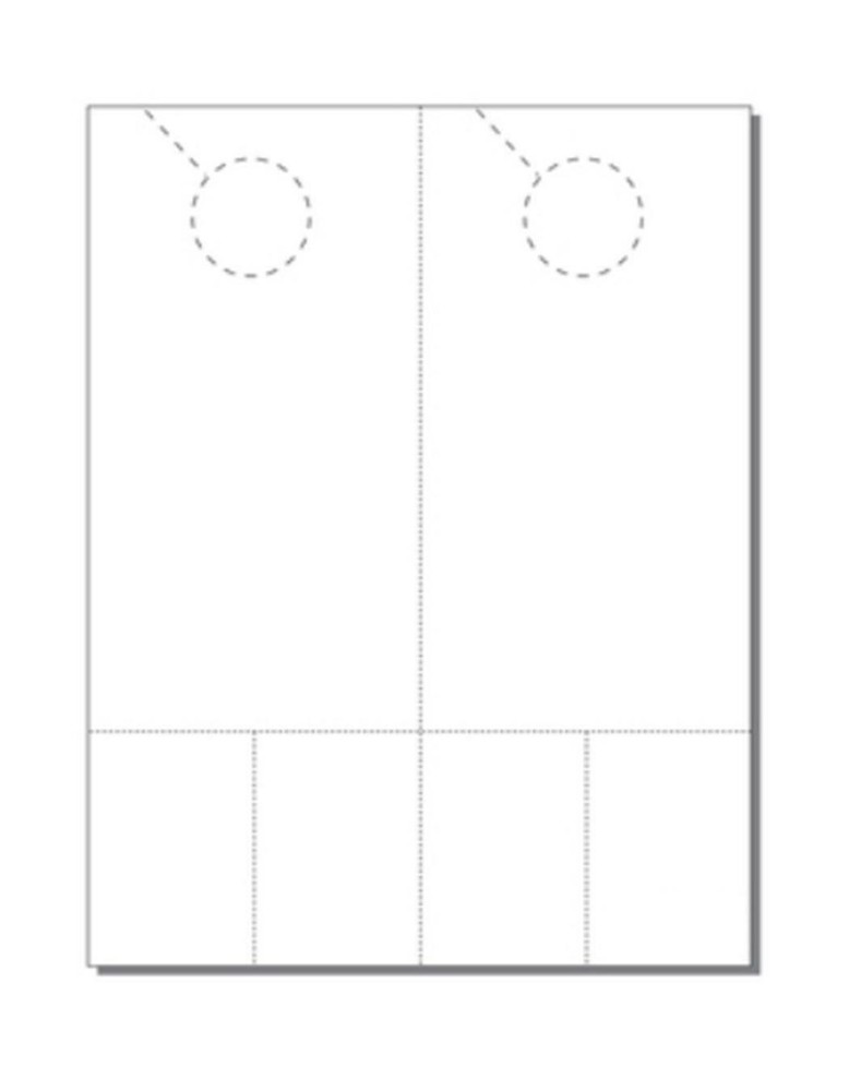 Customizable Coupon Door Hangers 4.25x11 2-Up Perforated 250 Sheets White Cover 8.5x11