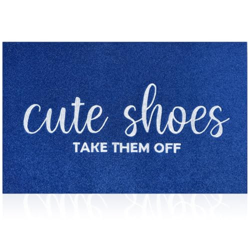 Funny Outdoor Welcome Mat Cute Shoes Take Them Off for Home Entry