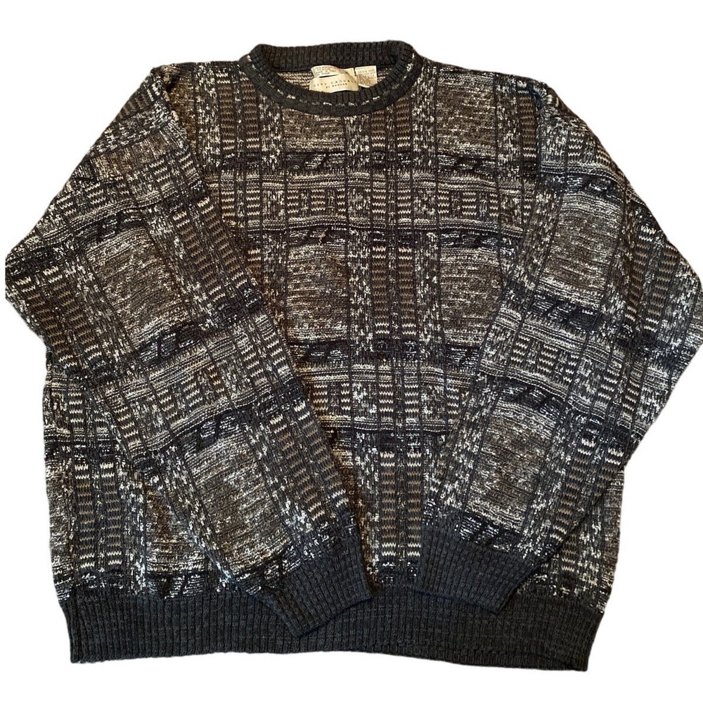 City Casual By Haggar Vintage Crew Neck Sweater Men Size XL ITALY 90's