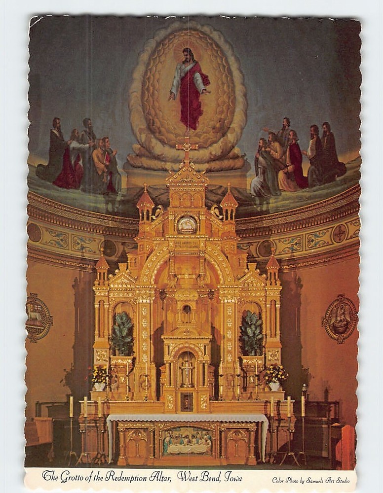 Postcard The Grotto of the Redemption Altar West Bend Iowa USA