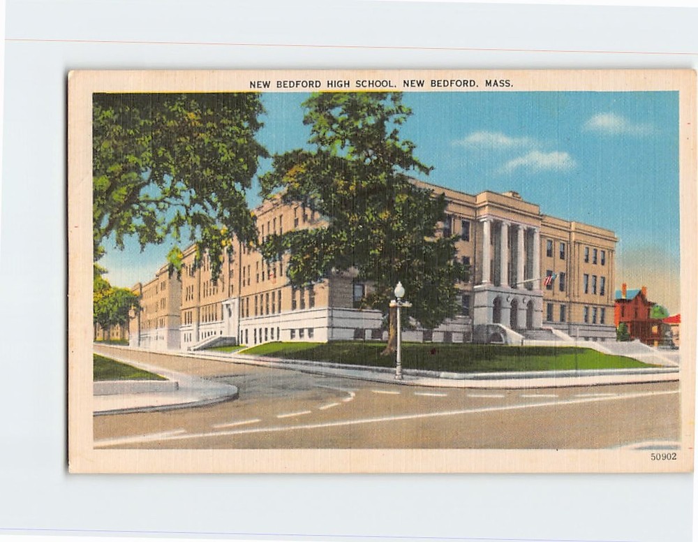Postcard High School Massachusetts USA