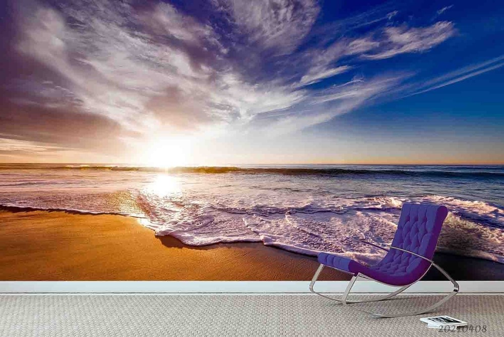 3D Sky Sea Sunrise Landscape Wall Murals Wallpaper Murals Wall Sticker