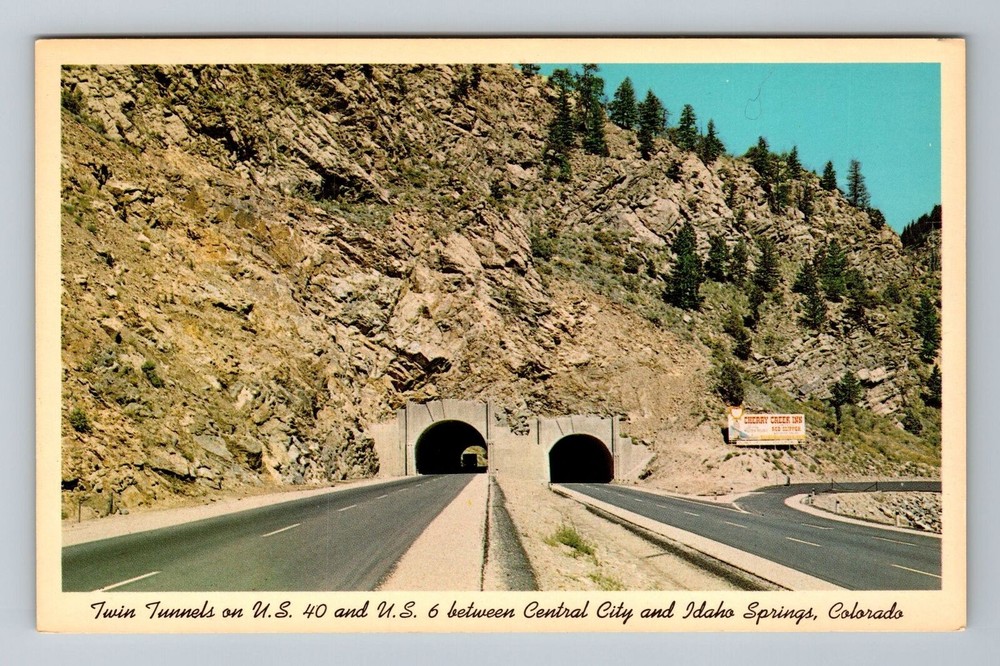 Idaho Springs CO-Colorado, Twin Tunnels On US 40 And US 6, Vintage Postcard