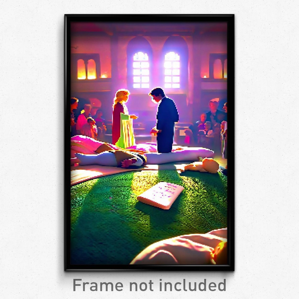 Pixel Art Poster - Measly Hospice (8 Bit Psychedelic Trippy Video Game Print)