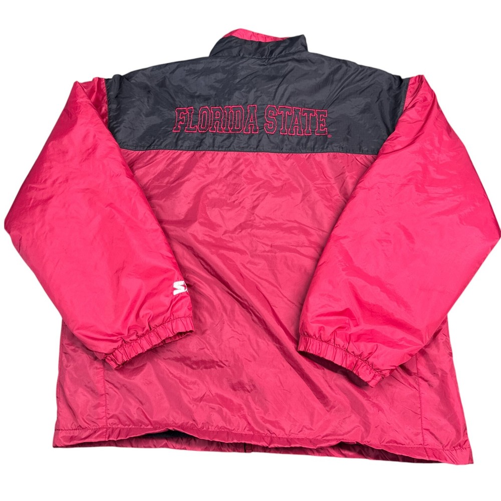 Vintage Starter Florida Seminoles FSU Puffer Jacket Adult Size Large Red NCAA