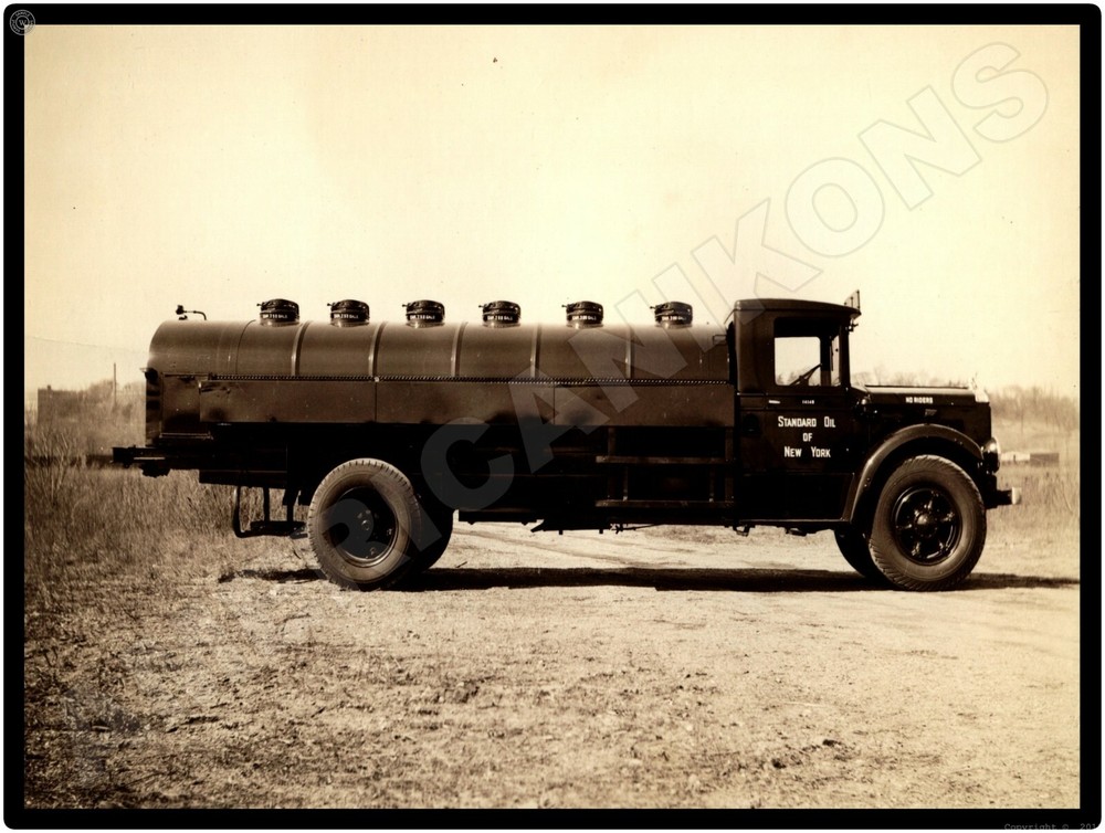 Vtg. Mack Trucks AC New Metal Sign: Standard Oil of New York Tanker Truck